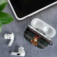 Yemen Christmas AirPods Case with Traditional Santa Black Snowflake Pattern and Festive Lights - Wonder Print Shop