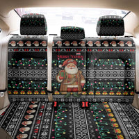 Yemen Christmas Back Car Seat Cover with Traditional Santa Black Snowflake Pattern and Festive Lights - Wonder Print Shop