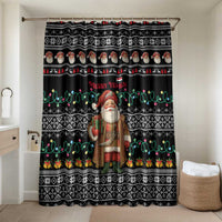 Yemen Christmas Bathroom Set with Traditional Santa Black Snowflake Pattern and Festive Lights - Wonder Print Shop