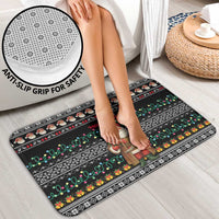 Yemen Christmas Bathroom Set with Traditional Santa Black Snowflake Pattern and Festive Lights - Wonder Print Shop