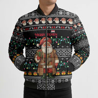 Yemen Christmas Bomber Puffer Jacket with Traditional Santa Black Snowflake Pattern and Festive Lights - Wonder Print Shop