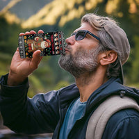 Yemen Christmas 4 in 1 Can Cooler Tumbler with Traditional Santa Black Snowflake Pattern and Festive Lights - Wonder Print Shop