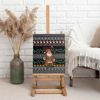 Yemen Christmas Canvas Wall Art with Traditional Santa Black Snowflake Pattern and Festive Lights - Wonder Print Shop