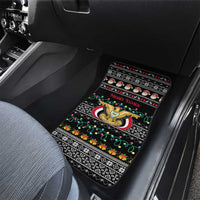 Yemen Christmas Car Mats with Traditional Santa Black Snowflake Pattern and Festive Lights - Wonder Print Shop