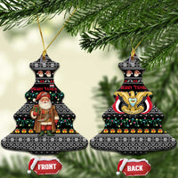 Yemen Christmas Ceramic Ornament with Traditional Santa Black Snowflake Pattern and Festive Lights - Wonder Print Shop