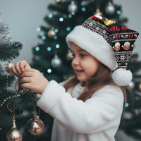 Yemen Christmas Santa Hat with Traditional Santa Black Snowflake Pattern and Festive Lights - Wonder Print Shop