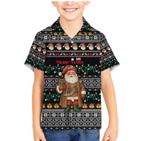 Yemen Christmas Family Matching Mermaid Dress and Hawaiian Shirt with Traditional Santa Black Snowflake Pattern and Festive Lights - Wonder Print Shop
