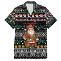 Yemen Christmas Family Matching Short Sleeve Bodycon Dress and Hawaiian Shirt with Traditional Santa Black Snowflake Pattern and Festive Lights - Wonder Print Shop