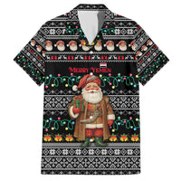 Yemen Christmas Hawaiian Shirt with Traditional Santa Black Snowflake Pattern and Festive Lights - Wonder Print Shop