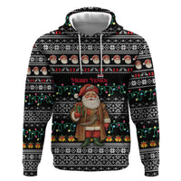 Yemen Christmas Hoodie with Traditional Santa Black Snowflake Pattern and Festive Lights - Wonder Print Shop