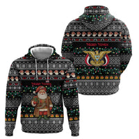 Yemen Christmas Hoodie with Traditional Santa Black Snowflake Pattern and Festive Lights - Wonder Print Shop