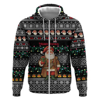 Yemen Christmas Hoodie with Traditional Santa Black Snowflake Pattern and Festive Lights - Wonder Print Shop