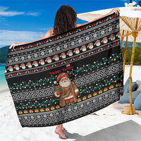 Yemen Christmas Sarong with Traditional Santa Black Snowflake Pattern and Festive Lights - Wonder Print Shop