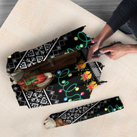 Yemen Christmas Umbrella with Traditional Santa Black Snowflake Pattern and Festive Lights - Wonder Print Shop