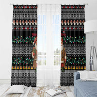 Yemen Christmas Window Curtain with Traditional Santa Black Snowflake Pattern and Festive Lights - Wonder Print Shop