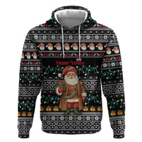 Yemen Christmas Zip Hoodie with Traditional Santa Black Snowflake Pattern and Festive Lights - Wonder Print Shop