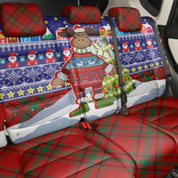 Liechtenstein Christmas Back Car Seat Cover with Reindeer Character Holiday Village and Plaid Sleeves - undefined