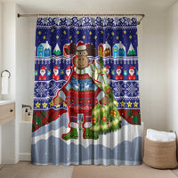 Liechtenstein Christmas Bathroom Set with Reindeer Character Holiday Village and Plaid Sleeves - Wonder Print Shop