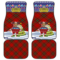 Liechtenstein Christmas Car Mats with Reindeer Character Holiday Village and Plaid Sleeves - Wonder Print Shop