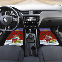 Liechtenstein Christmas Car Mats with Reindeer Character Holiday Village and Plaid Sleeves - Wonder Print Shop