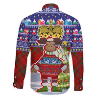 Liechtenstein Christmas Family Matching Short Sleeve Bodycon Dress and Hawaiian Shirt with Reindeer Character Holiday Village and Plaid Sleeves - Wonder Print Shop