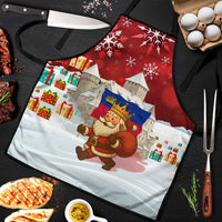 Liechtenstein Christmas Apron with Santa Claus Castle Snowflakes and National Flag - Wonder Print Shop