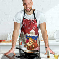 Liechtenstein Christmas Apron with Santa Claus Castle Snowflakes and National Flag - Wonder Print Shop