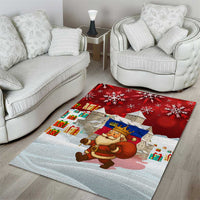 Liechtenstein Christmas Area Rug with Santa Claus Castle Snowflakes and National Flag - Wonder Print Shop