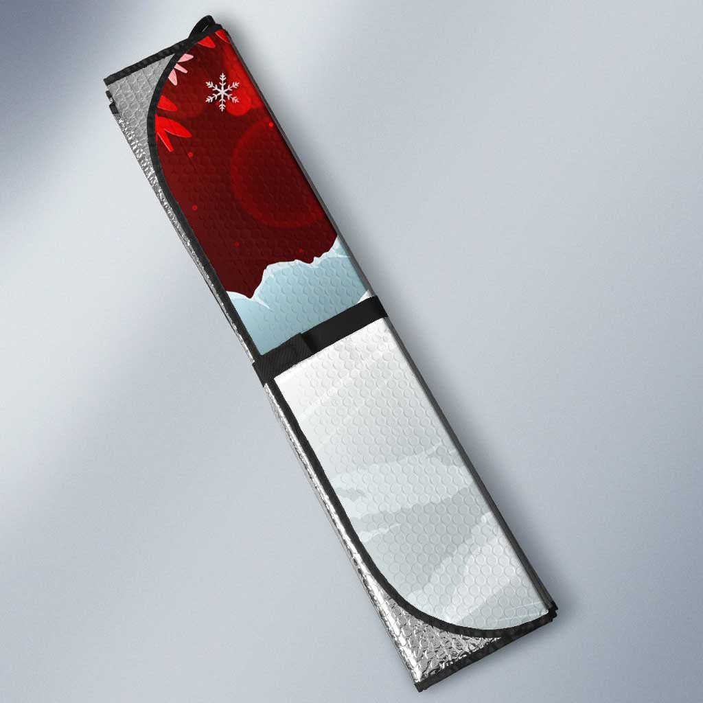 Liechtenstein Christmas Auto Sun Shade with Santa Claus Castle Snowflakes and National Flag - Wonder Print Shop