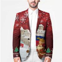 Liechtenstein Christmas Blazer with Santa Claus Castle Snowflakes and National Flag - undefined