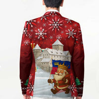 Liechtenstein Christmas Blazer with Santa Claus Castle Snowflakes and National Flag - undefined
