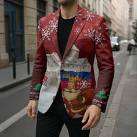 Liechtenstein Christmas Blazer with Santa Claus Castle Snowflakes and National Flag - undefined