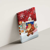 Liechtenstein Christmas Canvas Wall Art with Santa Claus Castle Snowflakes and National Flag - Wonder Print Shop