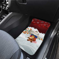 Liechtenstein Christmas Car Mats with Santa Claus Castle Snowflakes and National Flag - Wonder Print Shop