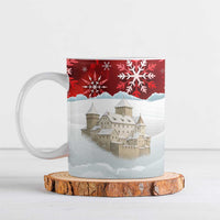 Liechtenstein Christmas Ceramic Mug with Santa Claus Castle Snowflakes and National Flag - undefined