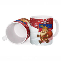 Liechtenstein Christmas Ceramic Mug with Santa Claus Castle Snowflakes and National Flag - undefined