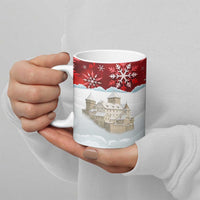 Liechtenstein Christmas Ceramic Mug with Santa Claus Castle Snowflakes and National Flag - undefined