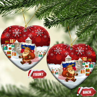 Liechtenstein Christmas Ceramic Ornament with Santa Claus Castle Snowflakes and National Flag - Wonder Print Shop