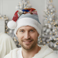 Liechtenstein Christmas Santa Hat with Santa Claus Castle Snowflakes and National Flag - Wonder Print Shop