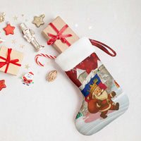 Liechtenstein Christmas Stocking with Santa Claus Castle Snowflakes and National Flag - Wonder Print Shop
