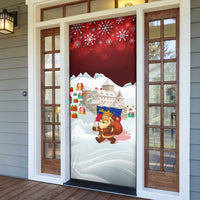 Liechtenstein Christmas Door Cover with Santa Claus Castle Snowflakes and National Flag - Wonder Print Shop