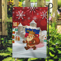 Liechtenstein Christmas Garden Flag with Santa Claus Castle Snowflakes and National Flag - Wonder Print Shop