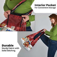 Liechtenstein Christmas Grocery Bag with Santa Claus Castle Snowflakes and National Flag - Wonder Print Shop