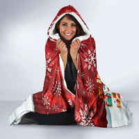 Liechtenstein Christmas Hooded Blanket with Santa Claus Castle Snowflakes and National Flag - Wonder Print Shop