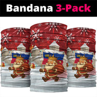 Liechtenstein Christmas Neck Gaiter with Santa Claus Castle Snowflakes and National Flag - Wonder Print Shop