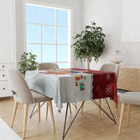 Liechtenstein Christmas Tablecloth with Santa Claus Castle Snowflakes and National Flag - Wonder Print Shop