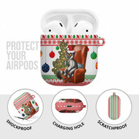 Madagascar Christmas AirPods Case with Lemur Santa Hat Holiday Tree and Festive Pattern - Wonder Print Shop