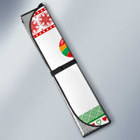 Madagascar Christmas Auto Sun Shade with Lemur Santa Hat Holiday Tree and Festive Pattern - Wonder Print Shop
