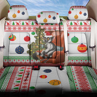 Madagascar Christmas Back Car Seat Cover with Lemur Santa Hat Holiday Tree and Festive Pattern - Wonder Print Shop