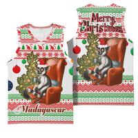 Madagascar Christmas Basketball Jersey with Lemur Santa Hat Holiday Tree and Festive Pattern - Wonder Print Shop